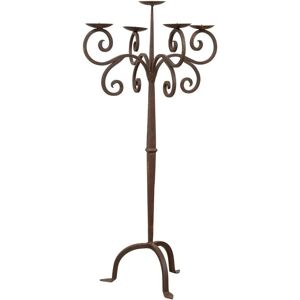 BISCOTTINI Rustic Handcrafted Wrought Iron Floor Candle Holder - Floor Candle Holder BISCOTTINI Rustic Handcrafted Wrought Iron Floor Candle Holder - Floor Candle Holder