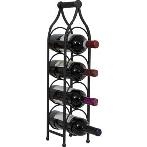 BISCOTTINI - Portabotellas da mesa - 4 botellas, hierro forjado, acabado negro antiguo - Soporte para botellas de vino BISCOTTINI - Portabotellas da mesa - 4 botellas, hierro forjado, acabado negro antiguo - Soporte para botellas de vino
