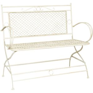 Biscottini Iron bench 120x52x79 cm - white - two-seater - armrests Bench Biscottini Iron bench 120x52x79 cm - white - two-seater - armrests Bench