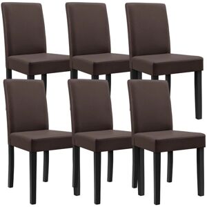 Mobikasa 6 Chaises en Cuir Synthétique Marron - Mobilier d'Intérieur - Publicité Mobikasa 6 Chaises en Cuir Synthétique Marron - Mobilier d'Intérieur - Publicité