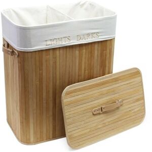 Cesto de ropa sucia en bambú 105 litros con bolsa plegable Cesto de ropa sucia en bambú 105 litros con bolsa plegable