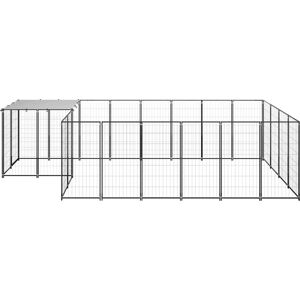 Jaula para perros exterior Helloshop26 - 8.47 m², 110 cm, negro y plateado - Enclosure para perros Jaula para perros exterior Helloshop26 - 8.47 m², 110 cm, negro y plateado - Enclosure para perros