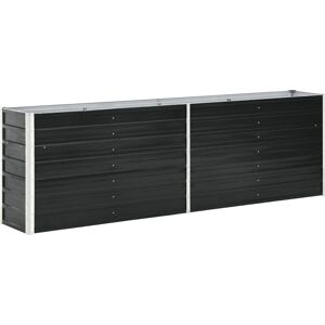 HELLOSHOP26 - Jardinera galvanizada 240 cm - Antraccita HELLOSHOP26 - Jardinera galvanizada 240 cm - Antraccita