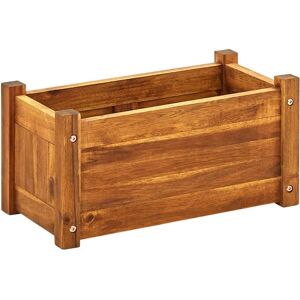 HelloShop26 - Jardinera elev - 50x25x25 cm - Acacia - Maceta HelloShop26 - Jardinera elev - 50x25x25 cm - Acacia - Maceta