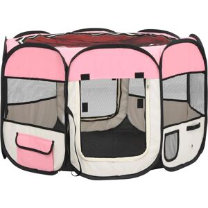 Helloshop26 - Corral para perros plegable - Rosa - 90x90x58 cm Helloshop26 - Corral para perros plegable - Rosa - 90x90x58 cm