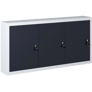 HELLOSHOP26 - Armario de herramientas de pared - Estantes ajustables, Puertas con cerradura - Metal industrial 120cm HELLOSHOP26 - Armario de herramientas de pared - Estantes ajustables, Puertas con cerradura - Metal industrial 120cm