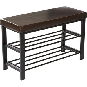 Helloshop26 - Shoe bench - Brown - 2-level - Storage bench Helloshop26 - Shoe bench - Brown - 2-level - Storage bench