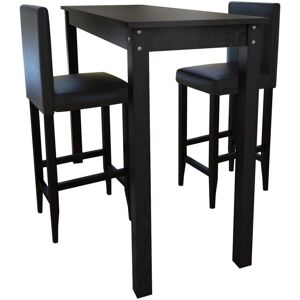 HELLOSHOP26 Juego de Taburetes y Mesa Alta - Negro HELLOSHOP26 Juego de Taburetes y Mesa Alta - Negro