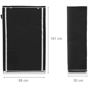 HELLOSHOP26 - ZapateroTela161 - Negro - Shoe cabinet HELLOSHOP26 - ZapateroTela161 - Negro - Shoe cabinet