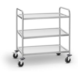 HelloShop26 - Carro de servicio en inox - 3 bandejas - 150 kg HelloShop26 - Carro de servicio en inox - 3 bandejas - 150 kg