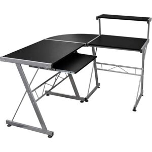 HelloShop26 - L-Shaped Desk - Negro - Madera de ingeniería - Desk HelloShop26 - L-Shaped Desk - Negro - Madera de ingeniería - Desk