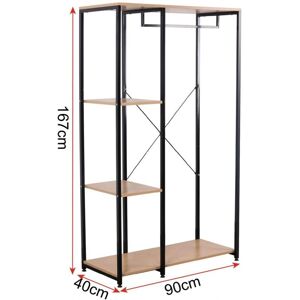 HelloShop26 - Wardrobe Shelf - Negro/Marrón HelloShop26 - Wardrobe Shelf - Negro/Marrón