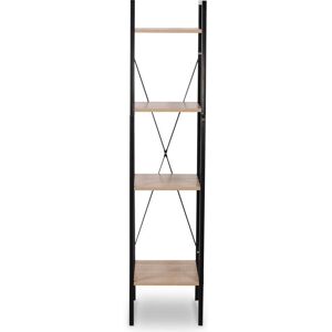 Estantería de metal y madera Helloshop26 - 4 estantes - Negro-marrón Estantería de metal y madera Helloshop26 - 4 estantes - Negro-marrón