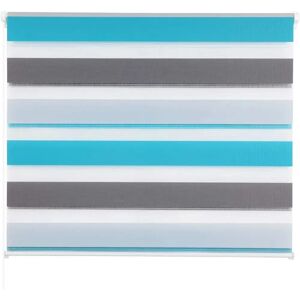 HELLOSHOP26 - Estor enrollable Zebra - Blanco-Gris-Turquesa HELLOSHOP26 - Estor enrollable Zebra - Blanco-Gris-Turquesa