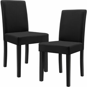 Helloshop26 - Set di 2 sedie imbottite - Nero - Gambe in legno - Chair Helloshop26 - Set di 2 sedie imbottite - Nero - Gambe in legno - Chair