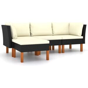 HELLOSHOP26 - Conjunto de jardín de resina negra de eucalipto - Muebles de exterior HELLOSHOP26 - Conjunto de jardín de resina negra de eucalipto - Muebles de exterior