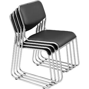 Chaises de bureau synthétiques noires Décoshop26 - Pack de 4 - Publicité Chaises de bureau synthétiques noires Décoshop26 - Pack de 4 - Publicité