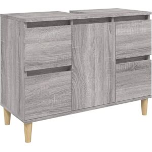 HelloShop26 - 80x33x60 cm - Gris - Madera contrachapada - Mueble lavabo HelloShop26 - 80x33x60 cm - Gris - Madera contrachapada - Mueble lavabo
