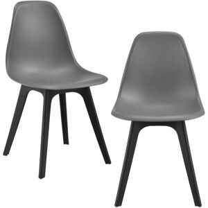 HELLOSHOP26 Modello - Sedia in plastica - Grigio e nero - Sedia da pranzo 83cm HELLOSHOP26 Modello - Sedia in plastica - Grigio e nero - Sedia da pranzo 83cm