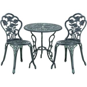 HelloShop26 Conjunto de bistró vintage para jardín - Verde - Muebles de jardín y terraza HelloShop26 Conjunto de bistró vintage para jardín - Verde - Muebles de jardín y terraza