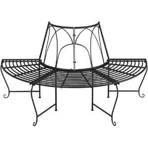 Helloshop26 - Demi-Circulaire Tour d'arbre - Noir - Acier - 159 cm - Banc de jardin - Publicité Helloshop26 - Demi-Circulaire Tour d'arbre - Noir - Acier - 159 cm - Banc de jardin - Publicité
