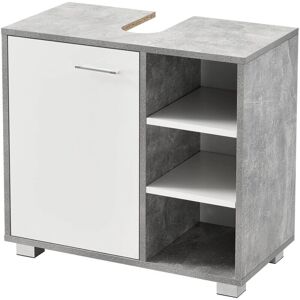 HelloShop26 - Bajo lavabo diseño 56x60x31 - cemento y blanco - bathroom vanity HelloShop26 - Bajo lavabo diseño 56x60x31 - cemento y blanco - bathroom vanity