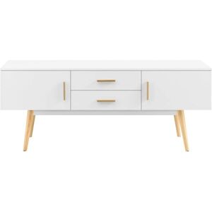 HELLOSHOP26 - Mueble de TV escandinavo con 2 puertas y 2 cajones - 140x40x56 cm HELLOSHOP26 - Mueble de TV escandinavo con 2 puertas y 2 cajones - 140x40x56 cm