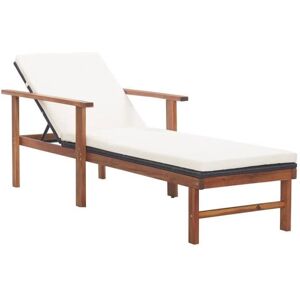 Helloshop26 Mueble de jardín tumbona de acacia para tomar el sol Helloshop26 Mueble de jardín tumbona de acacia para tomar el sol