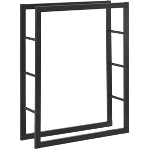 HelloShop26 - Robusto - Negro - 80x100x25 cm - estante para troncos HelloShop26 - Robusto - Negro - 80x100x25 cm - estante para troncos