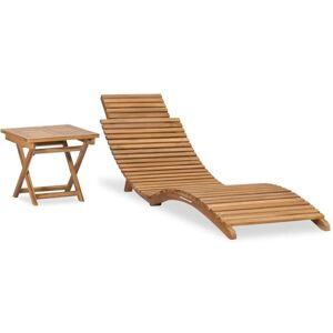 Set di Arredo Esterno in Teak Helloshop26 - Pieghevole con Tavolo Set di Arredo Esterno in Teak Helloshop26 - Pieghevole con Tavolo