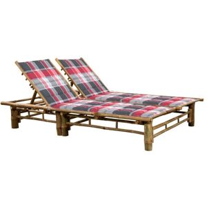 Helloshop26 Silla de descanso de bambú para 2 - Muebles de jardín Helloshop26 Silla de descanso de bambú para 2 - Muebles de jardín