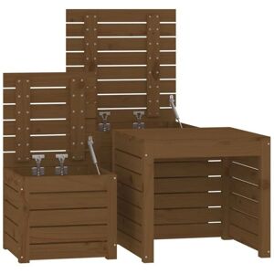 HELLOSHOP26 Cajas de jardín de pino 3 piezas - Cajas de almacenamiento HELLOSHOP26 Cajas de jardín de pino 3 piezas - Cajas de almacenamiento