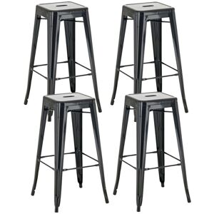 MOBIKASA Tabourets de Bar Style Industriel en Métal Noir - Bar Stools - Publicité MOBIKASA Tabourets de Bar Style Industriel en Métal Noir - Bar Stools - Publicité
