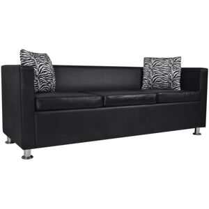Helloshop26 - 3+2 - Negro - Cuero sintético - Sofa set Helloshop26 - 3+2 - Negro - Cuero sintético - Sofa set