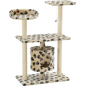 Helloshop26 - Árbol para gatos beige con huellas - 95cm Helloshop26 - Árbol para gatos beige con huellas - 95cm