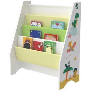 HelloShop26 - Estantería de diseño para salón - blanco/verde/amarillo - 4 compartimentos HelloShop26 - Estantería de diseño para salón - blanco/verde/amarillo - 4 compartimentos