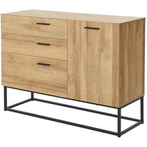 Helloshop26 Aparador de metal 75 x 100 x 35 cm efecto roble negro - Muebles Helloshop26 Aparador de metal 75 x 100 x 35 cm efecto roble negro - Muebles