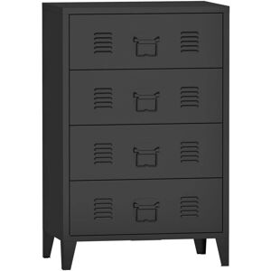 HelloShop26 4-drawer metal storage cabinet - negro - 92 x 80 x 40 cm - armario HelloShop26 4-drawer metal storage cabinet - negro - 92 x 80 x 40 cm - armario