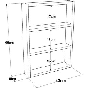 HelloShop26 - 3-Tier Shelf 60x43x9 HelloShop26 - 3-Tier Shelf 60x43x9