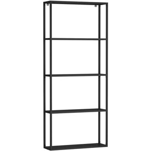 Helloshop26 - Elegante estante de pared de acero 140x60x18 cm negro - Estante de pared Helloshop26 - Elegante estante de pared de acero 140x60x18 cm negro - Estante de pared