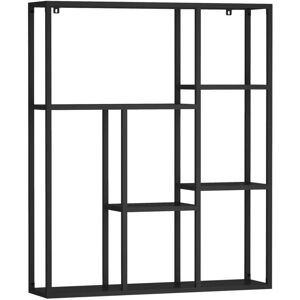HELLOSHOP26 - Estante de pared - Acero 90x75x18 cm - Negro HELLOSHOP26 - Estante de pared - Acero 90x75x18 cm - Negro