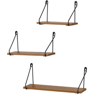 HelloShop26 - Randers 3-set - Efecto madera oscura - Estanterías de pared HelloShop26 - Randers 3-set - Efecto madera oscura - Estanterías de pared