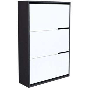 HELLOSHOP26 Zapatero - 110x74x24 cm - Blanco Antracita HELLOSHOP26 Zapatero - 110x74x24 cm - Blanco Antracita