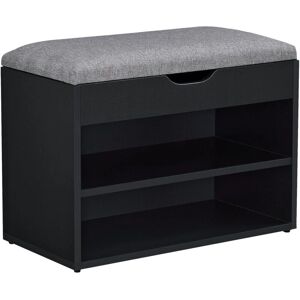 HELLOSHOP26 Banco zapatero - Tablero de partículas, 46x60x30cm, Negro y Gris HELLOSHOP26 Banco zapatero - Tablero de partículas, 46x60x30cm, Negro y Gris