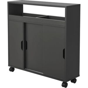 HelloShop26 - Muebles de baño con puertas correderas gris oscuro - Gris oscuro - Bathroom storage cabinet HelloShop26 - Muebles de baño con puertas correderas gris oscuro - Gris oscuro - Bathroom storage cabinet