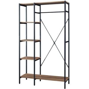 HELLOSHOP26 Armario Hvidovre - Almacenamiento metálico - Efecto madera negro HELLOSHOP26 Armario Hvidovre - Almacenamiento metálico - Efecto madera negro