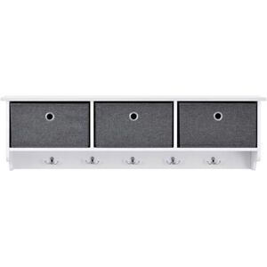HelloShop26 Perchero de Pared - 5 Ganchos, 3 Cestas, 30x100x20cm HelloShop26 Perchero de Pared - 5 Ganchos, 3 Cestas, 30x100x20cm