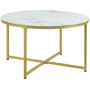 HELLOSHOP26 Modelo 03_0008496 - Mesa de centro redonda en mármol blanco y dorado - Mesa HELLOSHOP26 Modelo 03_0008496 - Mesa de centro redonda en mármol blanco y dorado - Mesa