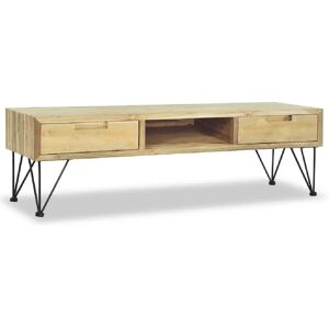 HELLOSHOP26 - Mueble TV 120cm - Teca maciza - Beige - Mueble para TV HELLOSHOP26 - Mueble TV 120cm - Teca maciza - Beige - Mueble para TV