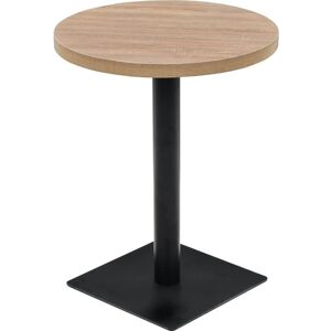 HELLOSHOP26 - Mesa redonda MDF acero bistró - 60cm - Beige HELLOSHOP26 - Mesa redonda MDF acero bistró - 60cm - Beige